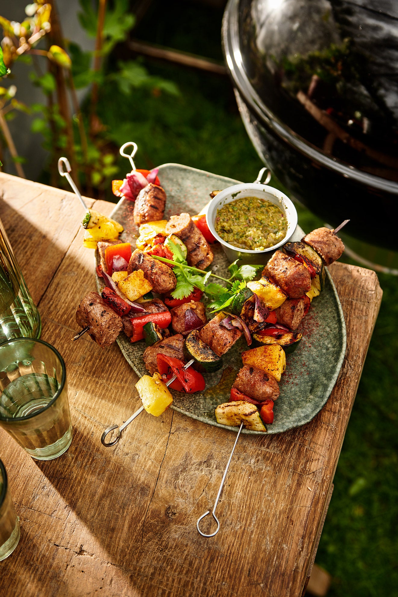 BBQ Sausage Pineapple Skewers