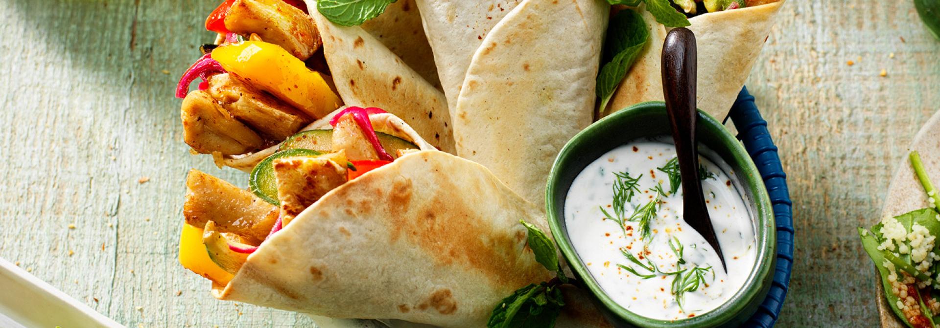 Mini wraps con pezzi di filetto vegano