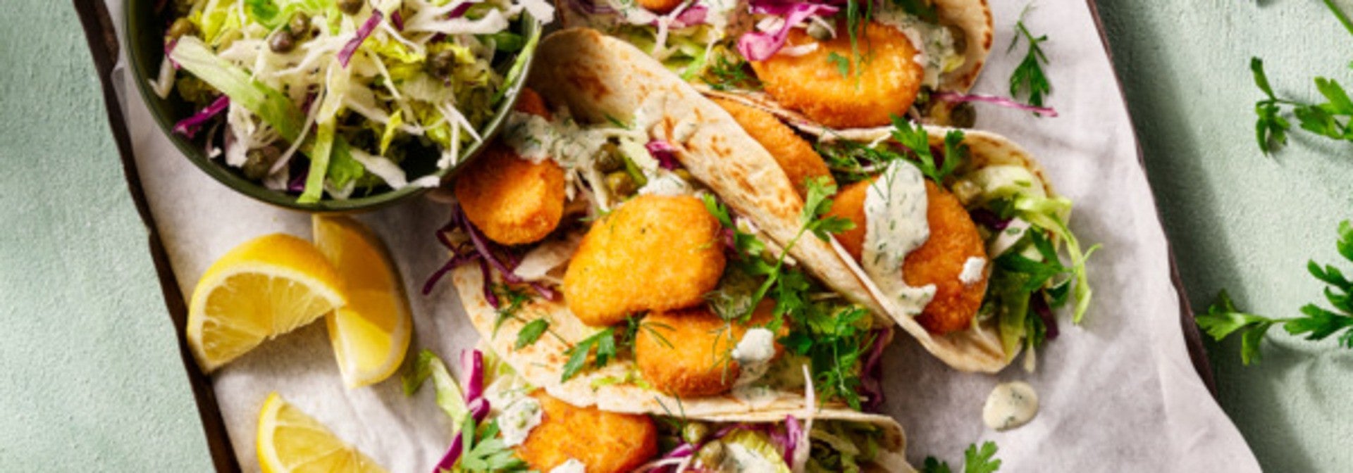 Tacos Nuggets in stile marino