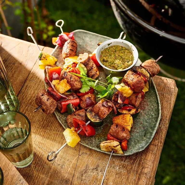 BBQ Sausage Pineapple Skewers
