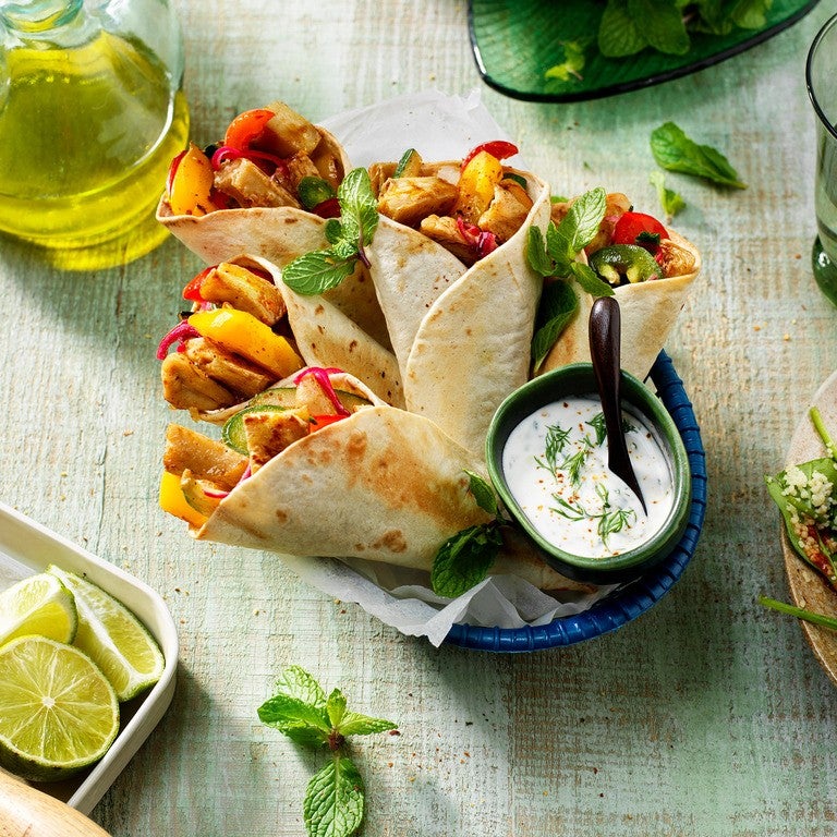 Mini wrap con pezzi di filetto vegano