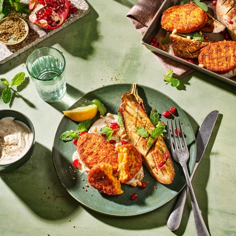 Hamburger di zucca con melanzane